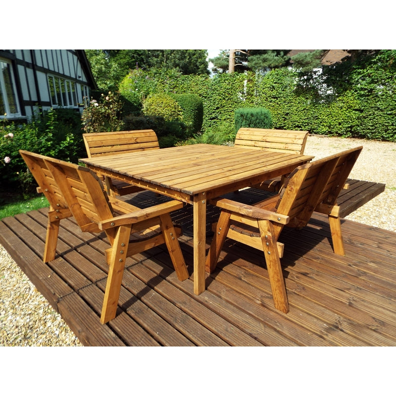 Charles Taylor 8 Seat Deluxe Scandinavian Redwood Square Bench Garden Furniture