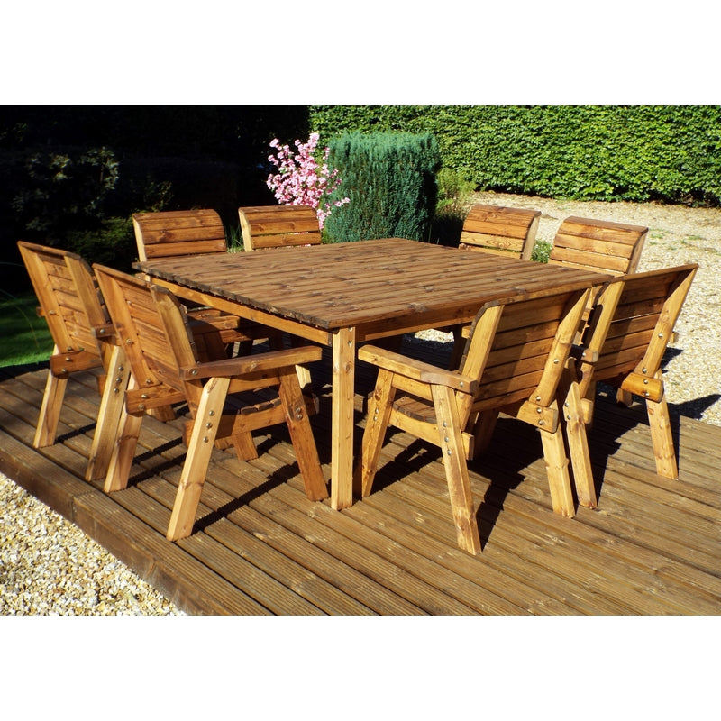 Charles Taylor 8 Seat Deluxe Chair Scandinavian Redwood Square Garden Furniture