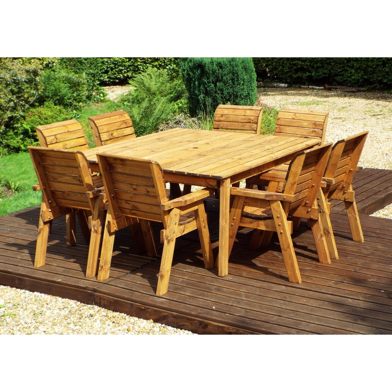 Charles Taylor 8 Seat Deluxe Chair Scandinavian Redwood Square Garden Furniture