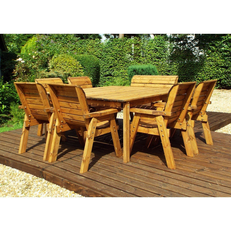 Charles Taylor 8 Seat Deluxe Scandinavian Redwood Square Combi Garden Furniture