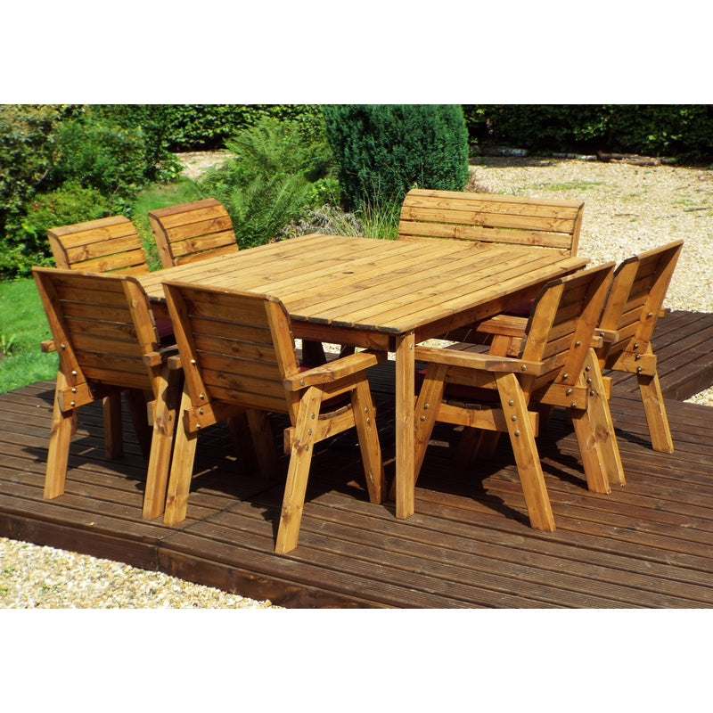 Charles Taylor 8 Seat Deluxe Scandinavian Redwood Square Combi Garden Furniture