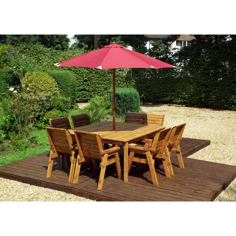 Charles Taylor 8 Seat Deluxe Scandinavian Redwood Square Combi Garden Furniture