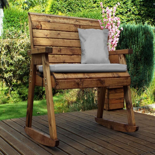 Charles Taylor Scandinavian Redwood Garden Bench by Charles Taylor - 2 Seats Grey Cushions