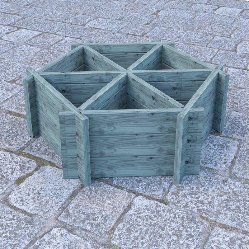 Garden Planter Hexagonal Larch 6 Section Blue Grey by Shire - 1m