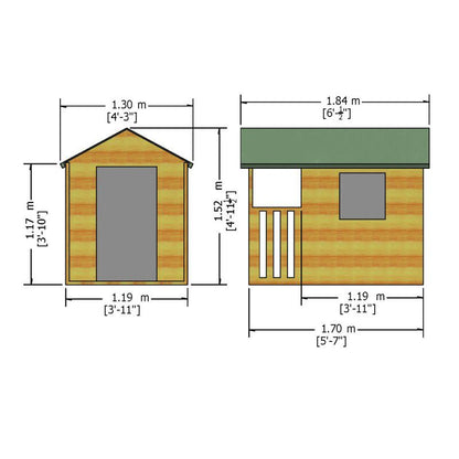 Shire Shire Hide 3' 10" x 3' 10" Apex Children's Playhouse - Premium Dip Treated Shiplap