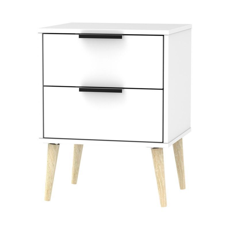 Swift Drayton Side Table White 2 Drawers