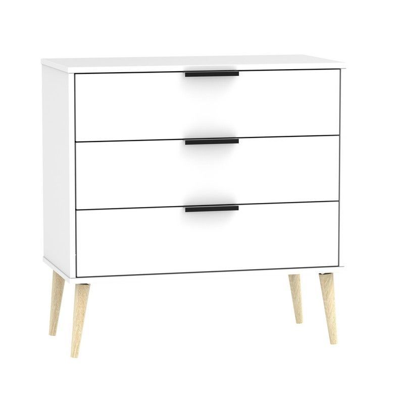 Swift Drayton Chest of Drawers White 3 Drawers