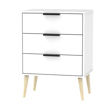 Swift Drayton Midi Chest of Drawers White 3 Drawers