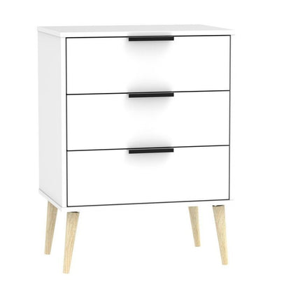 Swift Drayton Midi Chest of Drawers White 3 Drawers