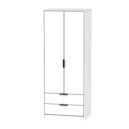 Swift Drayton Tall Wardrobe White 2 Doors 2 Drawers