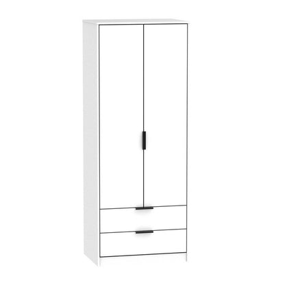 Swift Drayton Tall Wardrobe White 2 Doors 2 Drawers