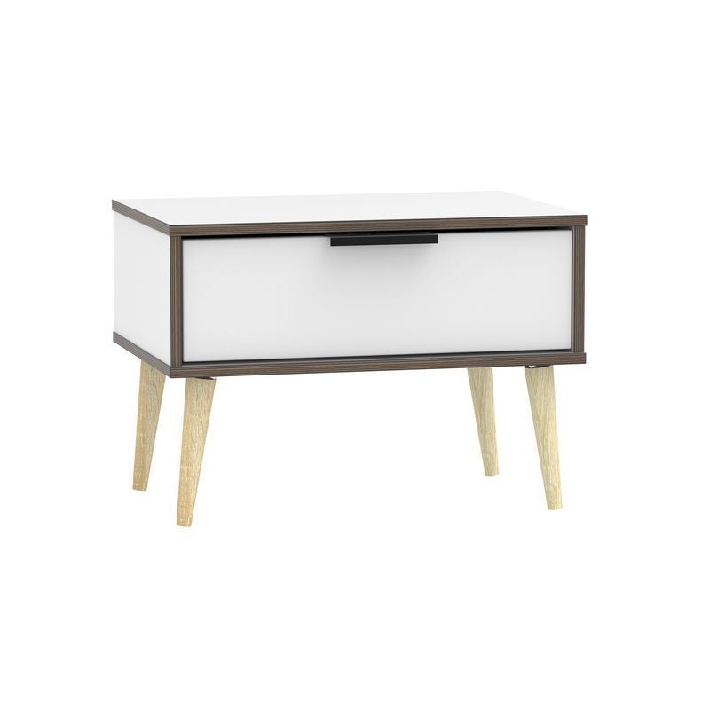 Swift Drayton Side Table Natural & White 1 Drawer