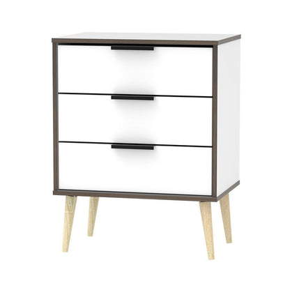 Swift Drayton Chest of Drawers Natural & White 3 Drawers On Legs