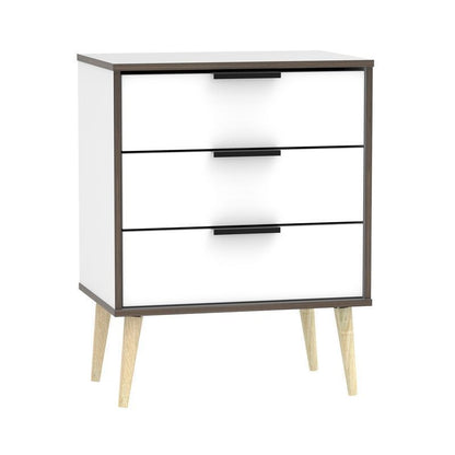 Swift Drayton Chest of Drawers Natural & White 3 Drawers On Legs