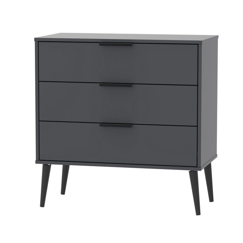 Swift Drayton Chest of Drawers Black 3 Drawers