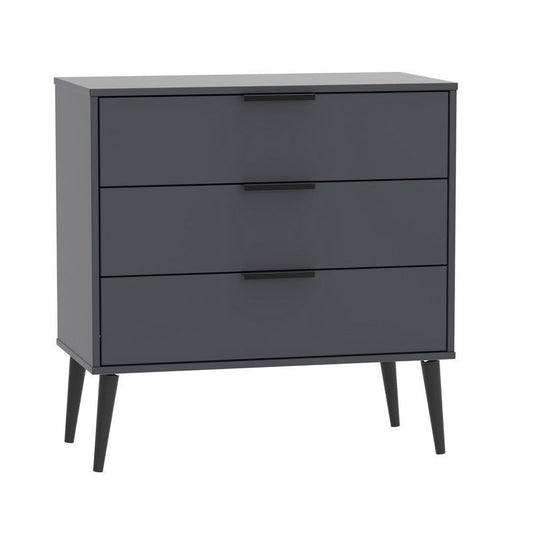 Swift Drayton Chest of Drawers Black 3 Drawers