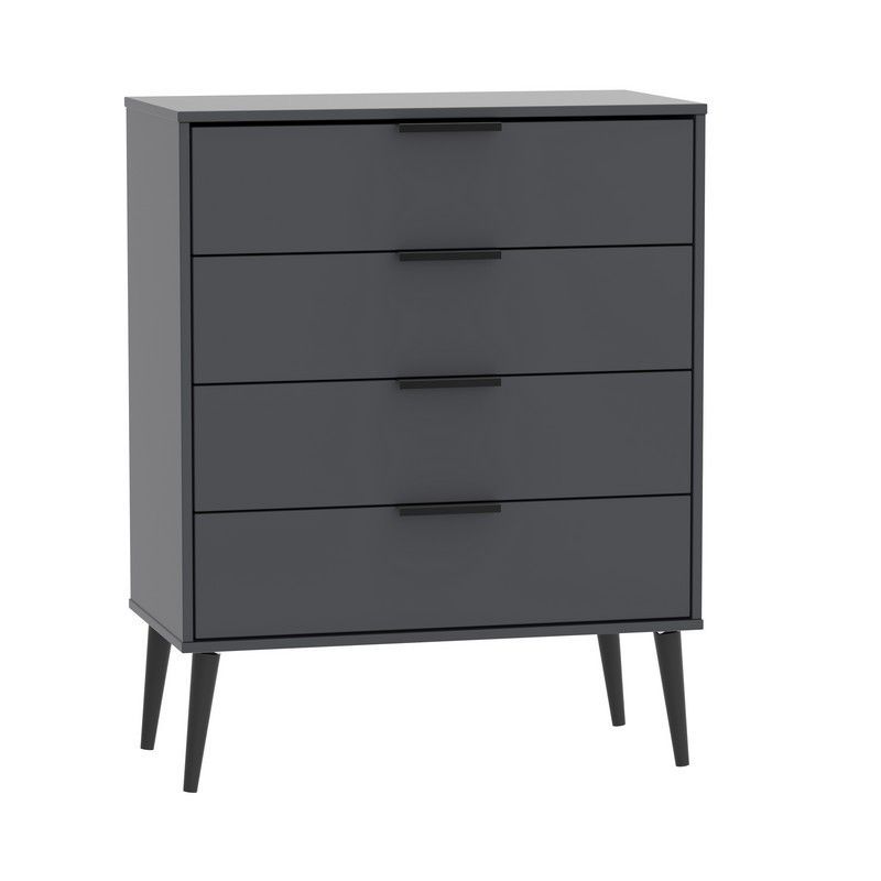 Swift Drayton Chest of Drawers Black 4 Drawers