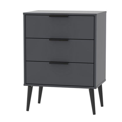 Swift Drayton Midi Chest of Drawers Black 3 Drawers