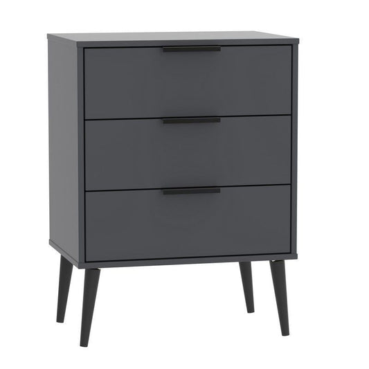 Swift Drayton Midi Chest of Drawers Black 3 Drawers