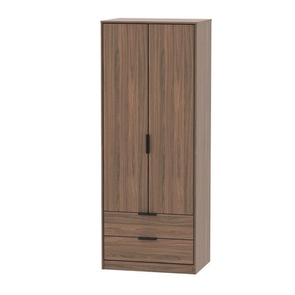 Swift Drayton Tall Wardrobe Brown 2 Doors 2 Drawers