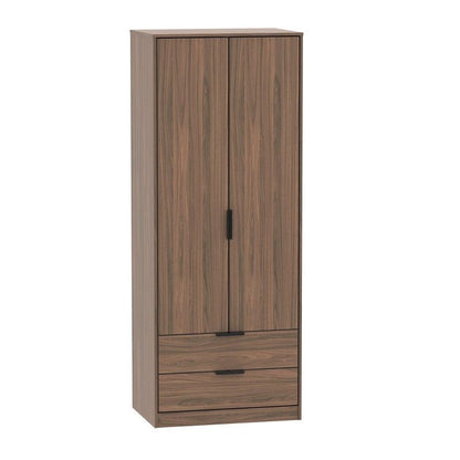 Swift Drayton Tall Wardrobe Brown 2 Doors 2 Drawers