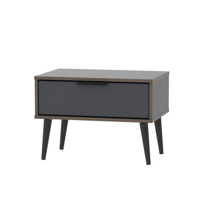 Swift Drayton Side Table Natural & Black 1 Drawer