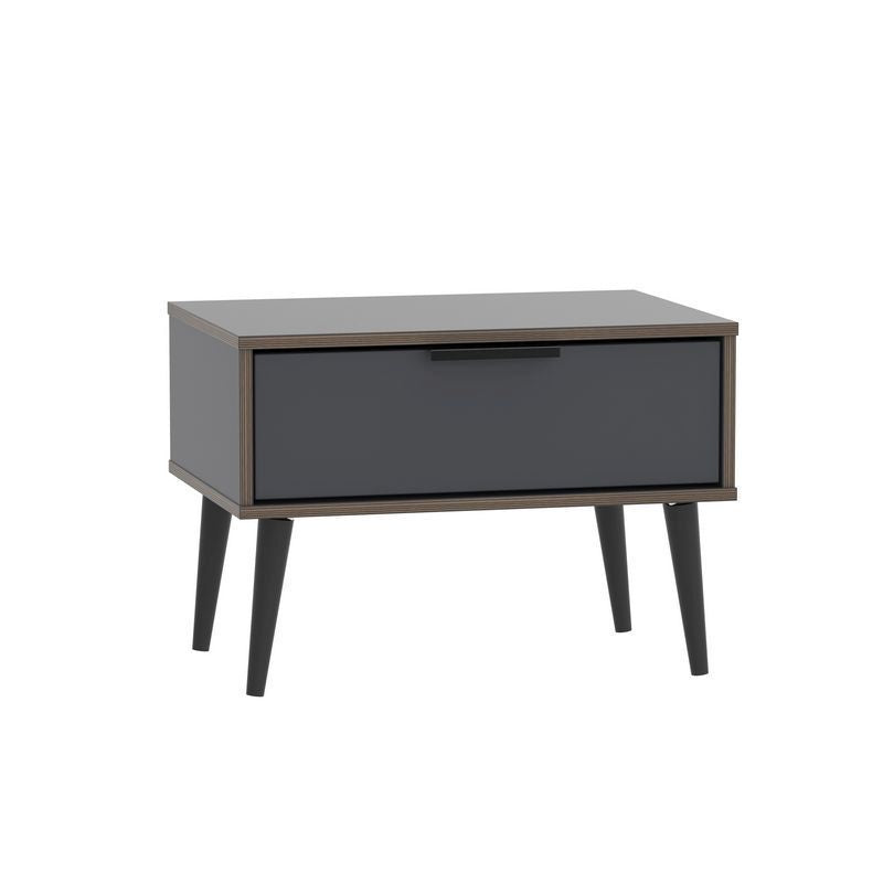 Swift Drayton Side Table Natural & Black 1 Drawer