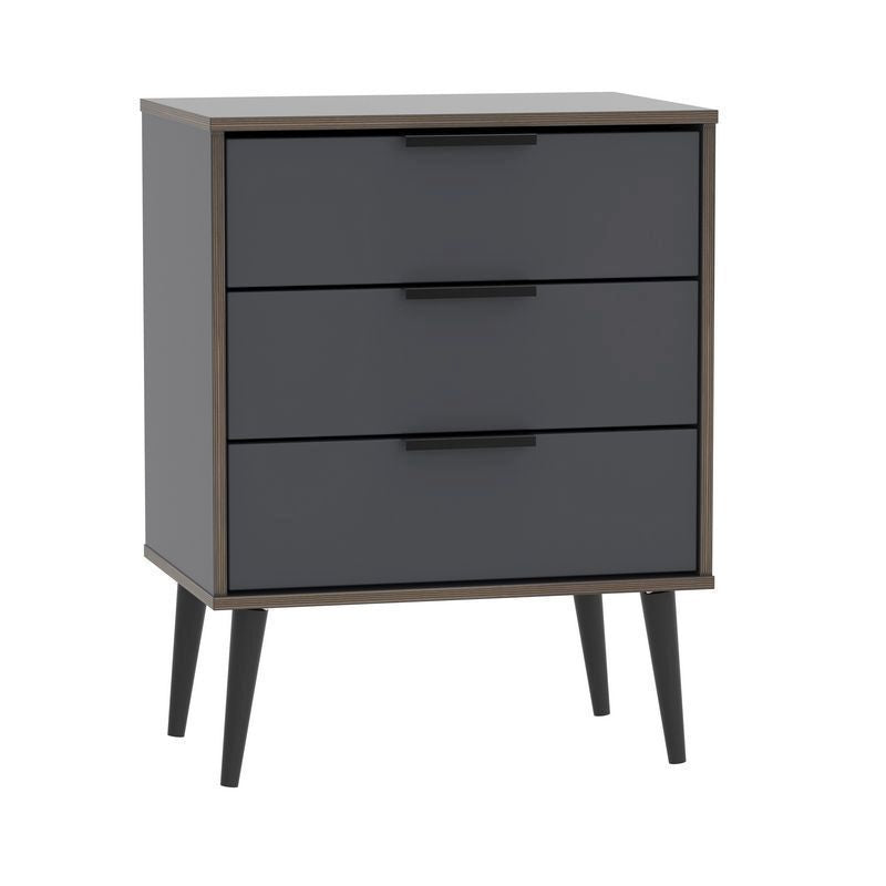 Swift Drayton Chest of Drawers Natural & Black 3 Drawers