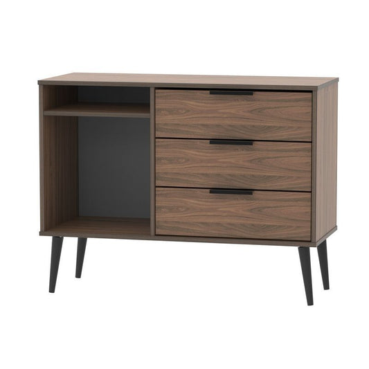 Swift Drayton TV Unit Dark Brown 2 Shelves 3 Drawers