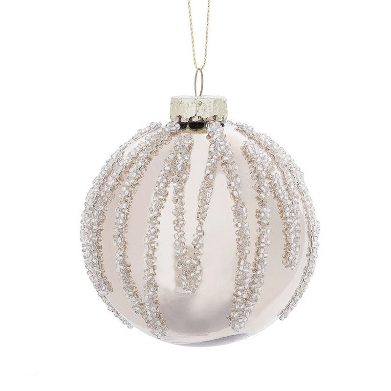 Wensum 12 x Christmas Tree Baubles Decoration Red & Gold with Glitter Pattern - 8cm by Wensum