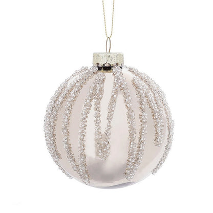 Wensum 12 x Christmas Tree Baubles Decoration Red & Gold with Glitter Pattern - 8cm by Wensum