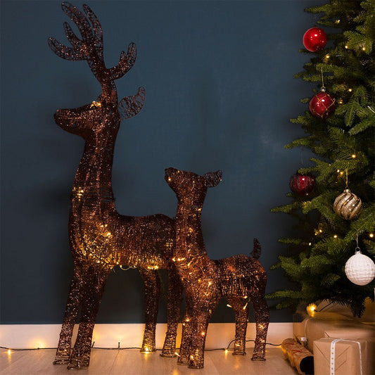 Wensum LED Reindeer Set - 70cm (80 LED) & 90cm (100 LED) by Wensum