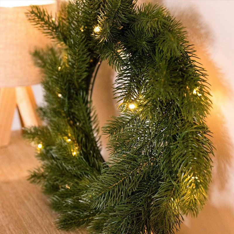 Wensum LED Wreath Christmas Decoration Green - 50.8cm by Wensum