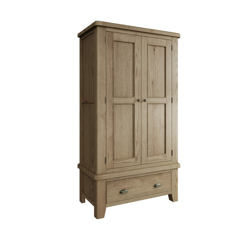 Norfolk Furniture Bondi Tall Wardrobe Oak Natural 2 Doors 1 Drawer