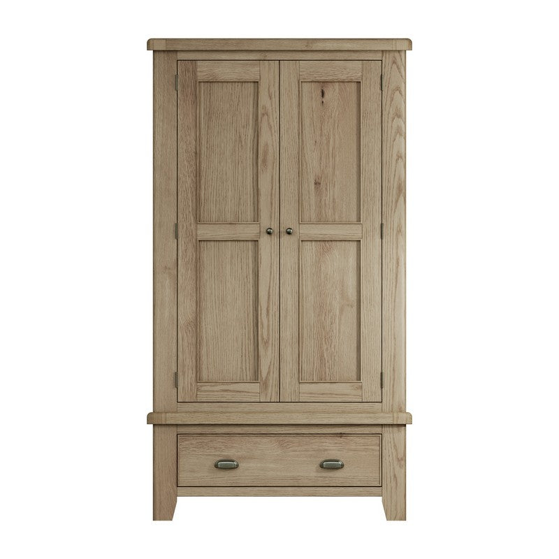 Norfolk Furniture Bondi Tall Wardrobe Oak Natural 2 Doors 1 Drawer