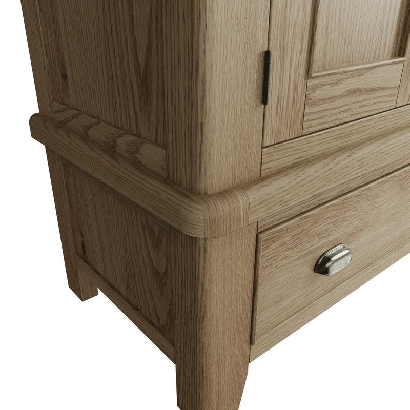 Norfolk Furniture Bondi Tall Wardrobe Oak Natural 2 Doors 1 Drawer