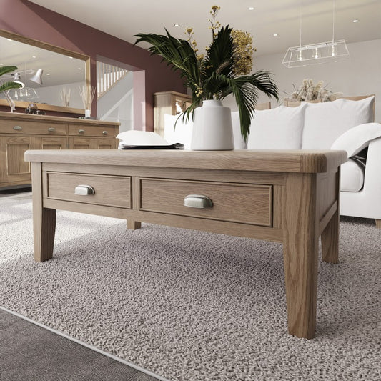 Norfolk Furniture Bondi Coffee Table Oak Natural 2 Drawers