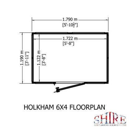 Shire Holkham 3' 10" x 6' 2" Apex Greenhouse - Classic Coated