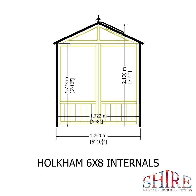 Shire Holkham 7' 9" x 6' 2" Apex Greenhouse - Premium Coated