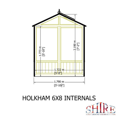 Shire Holkham 7' 9" x 6' 2" Apex Greenhouse - Premium Coated