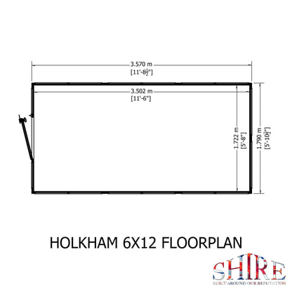 Shire Holkham 11' 8" x 6' 2" Apex Greenhouse - Premium Coated