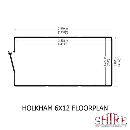 Shire Holkham 11' 8" x 6' 2" Apex Greenhouse - Premium Coated