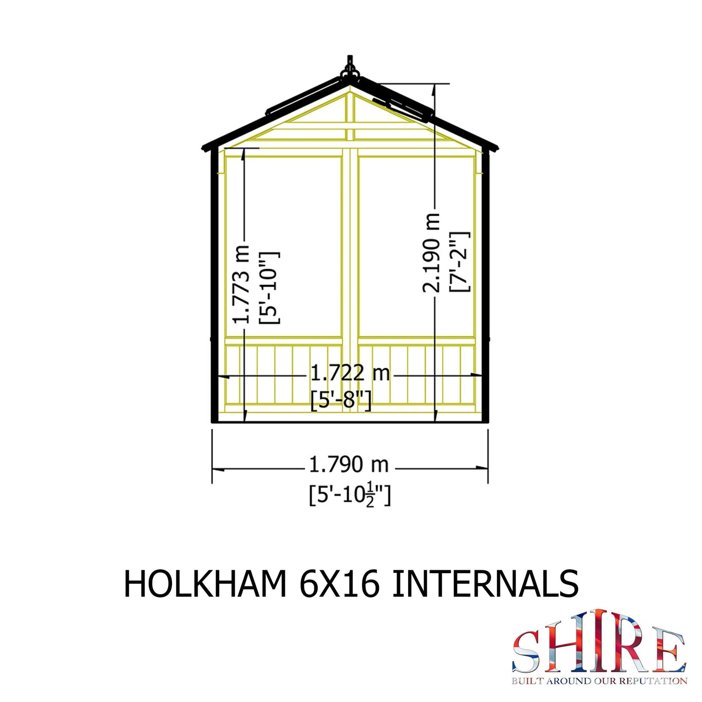 Shire Holkham 15' 7" x 6' 2" Apex Greenhouse - Premium Coated