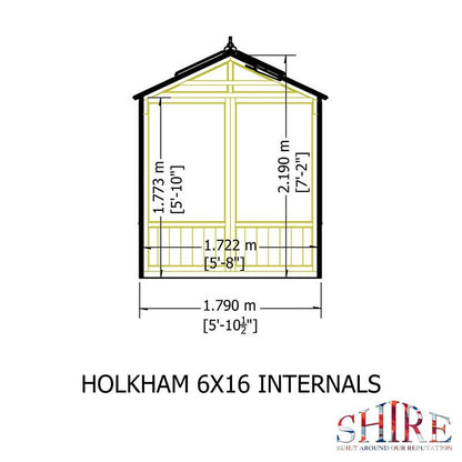 Shire Holkham 15' 7" x 6' 2" Apex Greenhouse - Premium Coated