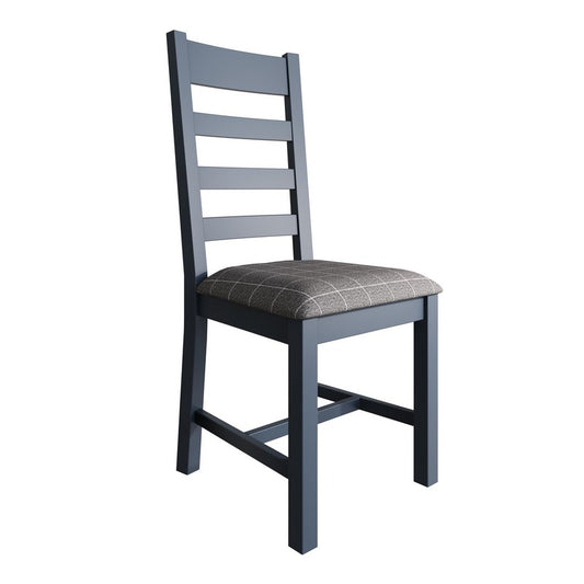 Anglian Furniture Pair of Bondi Dining Chairs Oak Blue Grey