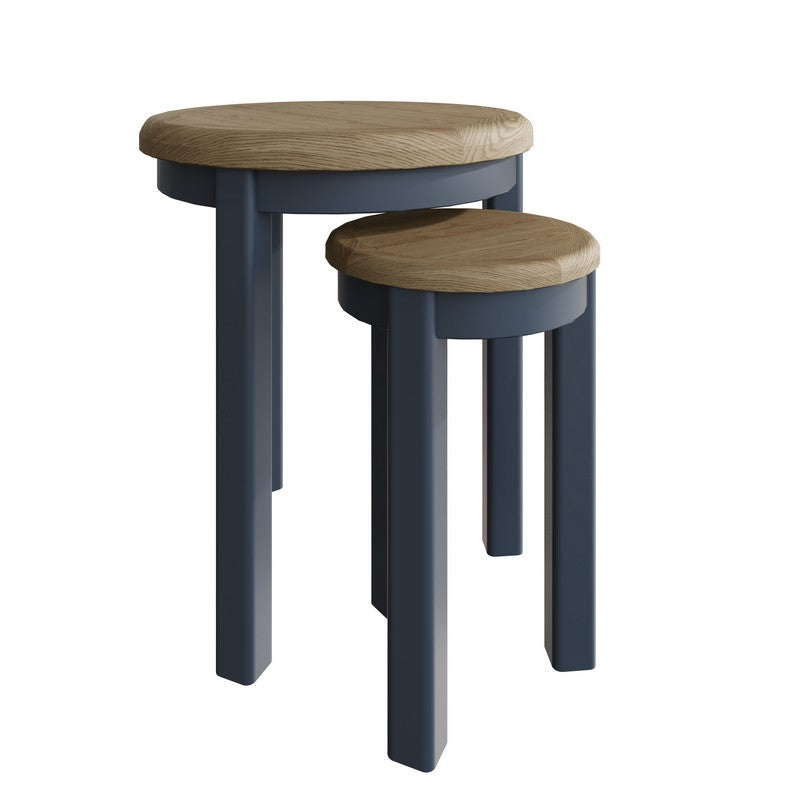 Anglian Furniture Bondi Nest of Tables Oak Blue