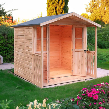 Shire Houghton 6' 8" x 7' 4" Apex Summerhouse - Premium Dip Treated Shiplap