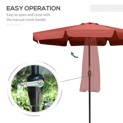 2.66m Patio Umbrella Garden Parasol Outdoor Sun Shade Table Umbrella with Ruffles