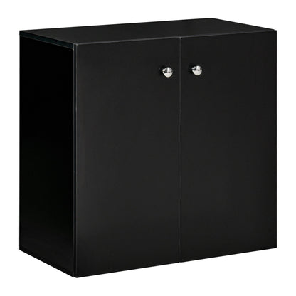 Homcom Storage Cabinet With Two Shelves Wooden Sideboard Freestanding Kitchen Cupboard Bookcase - Black