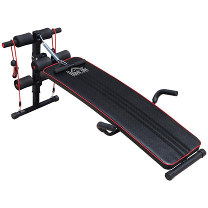 Sit Up Bench Core AB Workout Fitness Excercise Machine Adjustable Thigh Support Home Gym Black